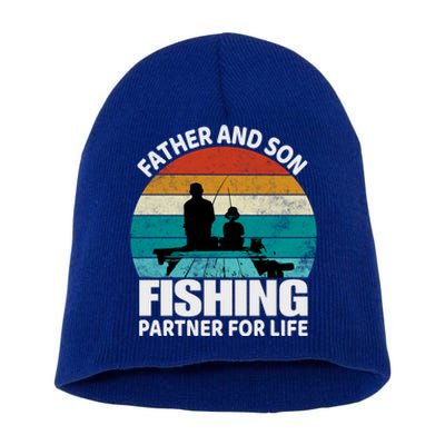 Father And Son Fishing Partner For Life Gift Short Acrylic Beanie