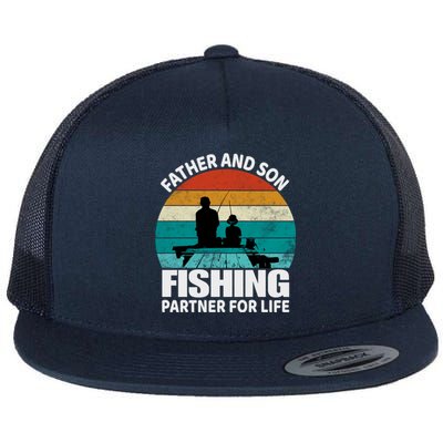 Father And Son Fishing Partner For Life Gift Flat Bill Trucker Hat