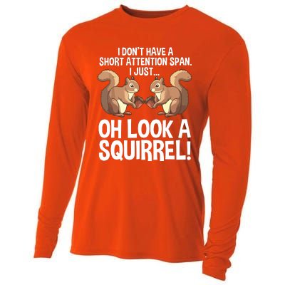 Funny ADHD Squirrel Design For Chipmunk Pet Lovers Cooling Performance Long Sleeve Crew