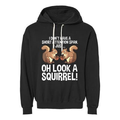 Funny ADHD Squirrel Design For Chipmunk Pet Lovers Garment-Dyed Fleece Hoodie