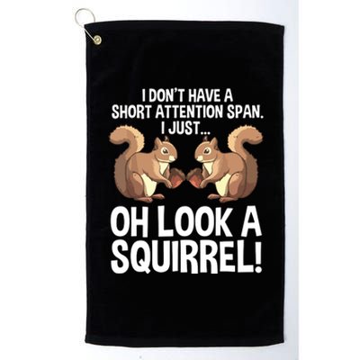 Funny ADHD Squirrel Design For Chipmunk Pet Lovers Platinum Collection Golf Towel