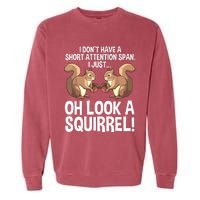 Funny ADHD Squirrel Design For Chipmunk Pet Lovers Garment-Dyed Sweatshirt