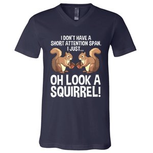 Funny ADHD Squirrel Design For Chipmunk Pet Lovers V-Neck T-Shirt