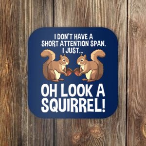 Funny ADHD Squirrel Design For Chipmunk Pet Lovers Coaster