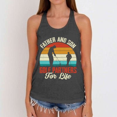 Father And Son Golf Partners For Life Gift Women's Knotted Racerback Tank
