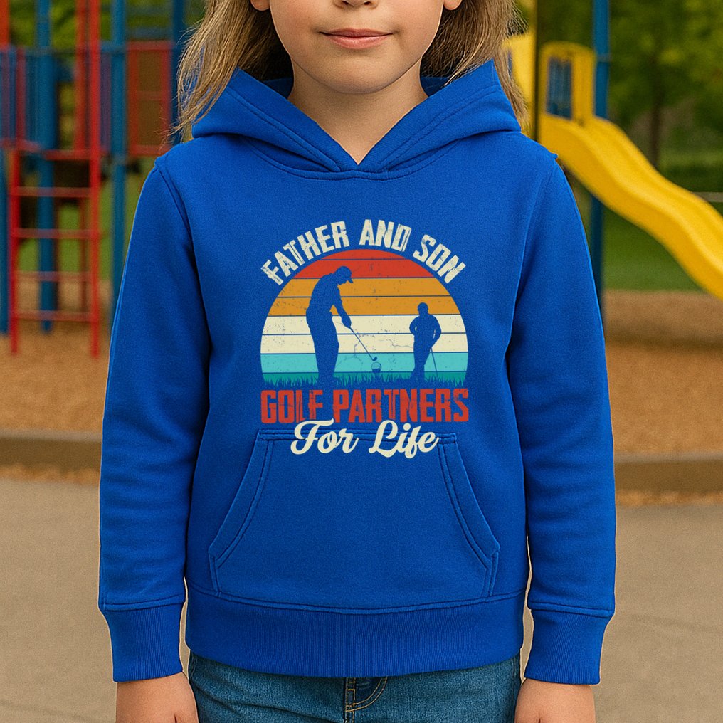 Father And Son Golf Partners For Life Gift Kids Hoodie