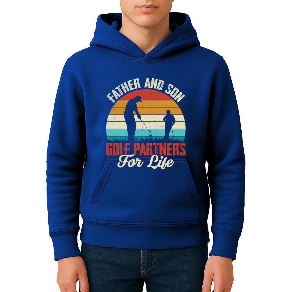 Father And Son Golf Partners For Life Gift Kids Hoodie