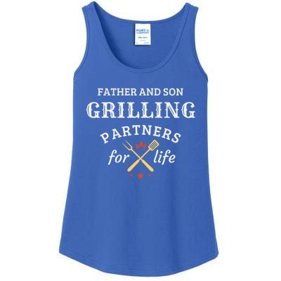 Father And Son Grilling Partners For Life Dad And Son Bbq Gift Ladies Essential Tank