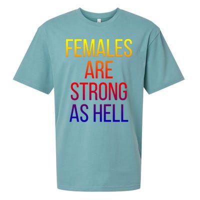 Females Are Strong As Hell Cute Gift Sueded Cloud Jersey T-Shirt