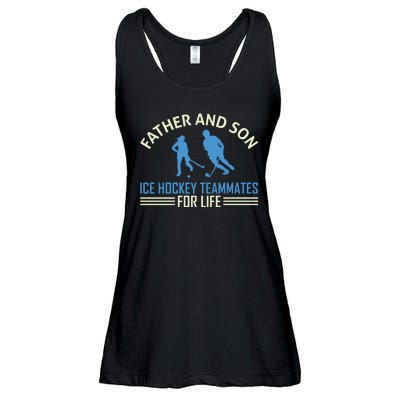 Father And Son Ice Hockey Teammates For Life Ladies Essential Flowy Tank