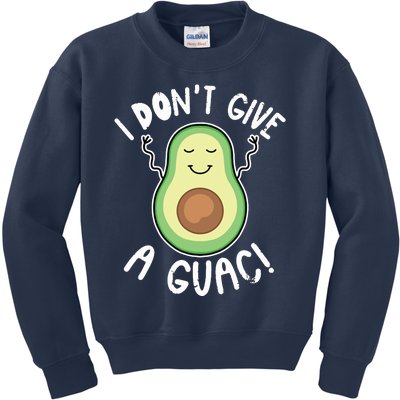 Funny Avocado Shirts I Dont Give A Guac Vegan Kids Sweatshirt