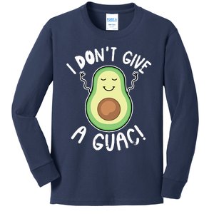 Funny Avocado Shirts I Dont Give A Guac Vegan Kids Long Sleeve Shirt