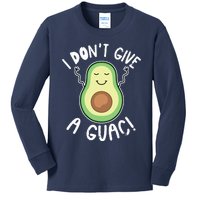 Funny Avocado Shirts I Dont Give A Guac Vegan Kids Long Sleeve Shirt