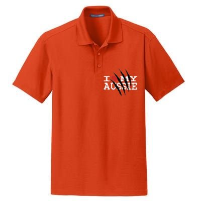 Funny Australian Shepherd I Love My Aussie Funny Aussie Dry Zone Grid Polo