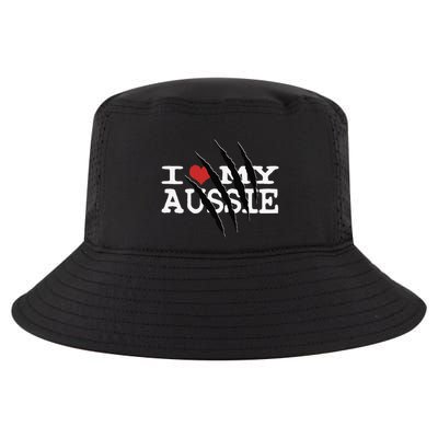 Funny Australian Shepherd I Love My Aussie Funny Aussie Cool Comfort Performance Bucket Hat