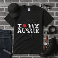 Funny Australian Shepherd I Love My Aussie Funny Aussie Tall T-Shirt