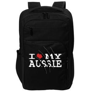 Funny Australian Shepherd I Love My Aussie Funny Aussie Impact Tech Backpack