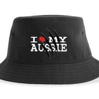 Funny Australian Shepherd I Love My Aussie Funny Aussie Sustainable Bucket Hat