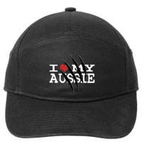 Funny Australian Shepherd I Love My Aussie Funny Aussie 7-Panel Snapback Hat