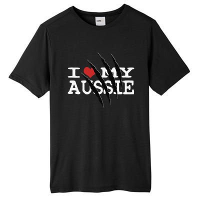 Funny Australian Shepherd I Love My Aussie Funny Aussie Tall Fusion ChromaSoft Performance T-Shirt