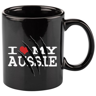 Funny Australian Shepherd I Love My Aussie Funny Aussie 11oz C Handle Ceramic Mug