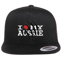 Funny Australian Shepherd I Love My Aussie Funny Aussie Flatbill Hat