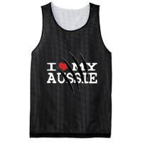 Funny Australian Shepherd I Love My Aussie Funny Aussie Mesh Reversible Basketball Jersey Tank