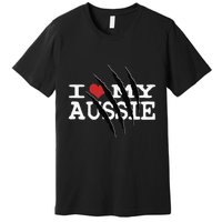 Funny Australian Shepherd I Love My Aussie Funny Aussie Premium T-Shirt