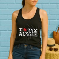 Funny Australian Shepherd I Love My Aussie Funny Aussie Womens Tank Top