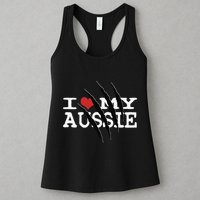 Funny Australian Shepherd I Love My Aussie Funny Aussie Womens Tank Top