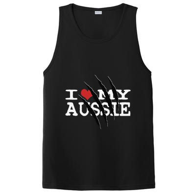 Funny Australian Shepherd I Love My Aussie Funny Aussie PosiCharge Competitor Tank