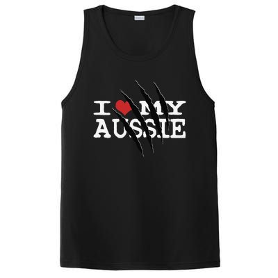 Funny Australian Shepherd I Love My Aussie Funny Aussie PosiCharge Competitor Tank