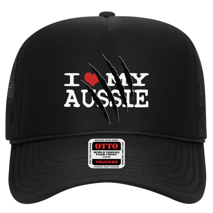 Funny Australian Shepherd I Love My Aussie Funny Aussie Trucker Hat
