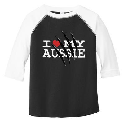 Funny Australian Shepherd I Love My Aussie Funny Aussie Toddler Fine Jersey T-Shirt