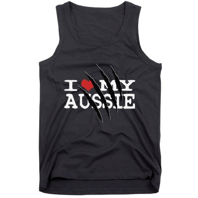 Funny Australian Shepherd I Love My Aussie Funny Aussie Tank Top