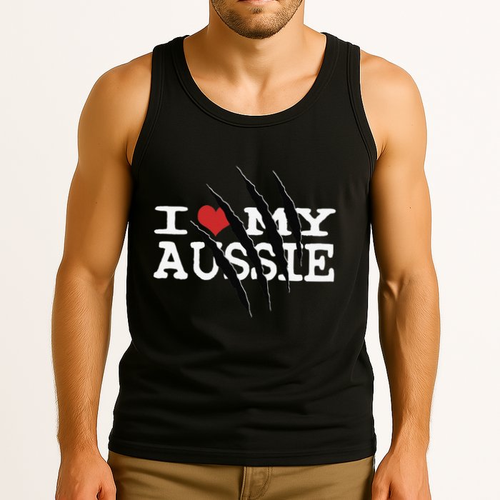 Funny Australian Shepherd I Love My Aussie Funny Aussie Tank Top