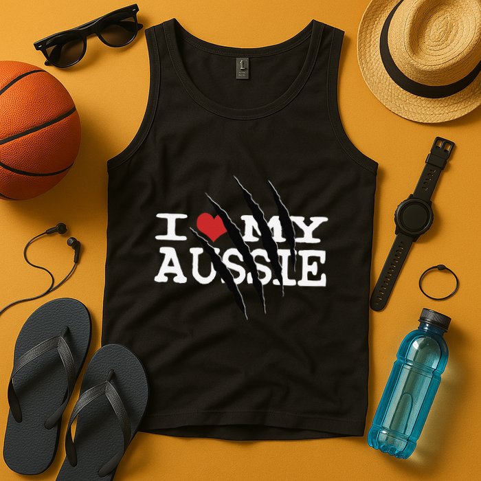 Funny Australian Shepherd I Love My Aussie Funny Aussie Tank Top