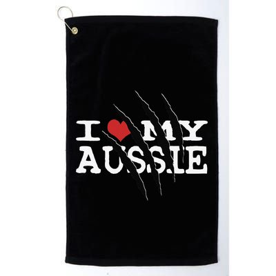 Funny Australian Shepherd I Love My Aussie Funny Aussie Golf Towel