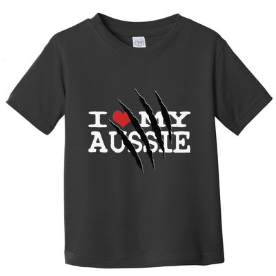Funny Australian Shepherd I Love My Aussie Funny Aussie Toddler T-Shirt