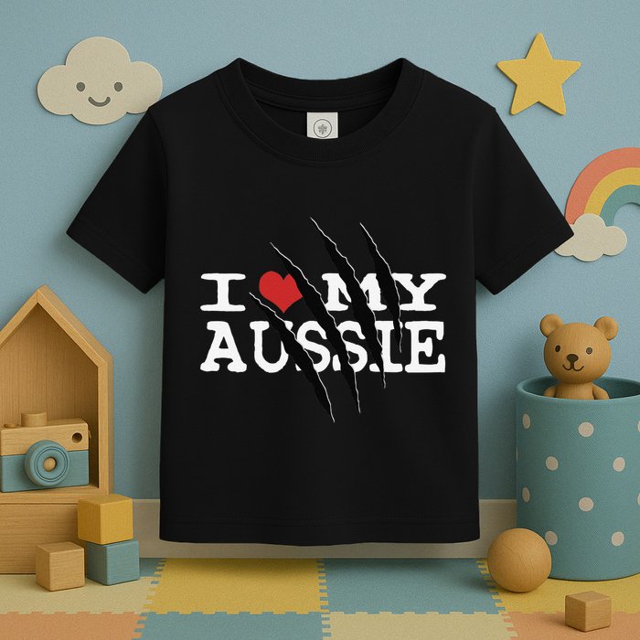 Funny Australian Shepherd I Love My Aussie Funny Aussie Toddler T-Shirt