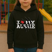 Funny Australian Shepherd I Love My Aussie Funny Aussie Kids Hoodie
