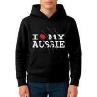 Funny Australian Shepherd I Love My Aussie Funny Aussie Kids Hoodie