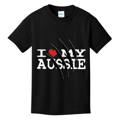 Funny Australian Shepherd I Love My Aussie Funny Aussie Kids T-Shirt