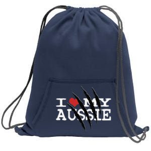 Funny Australian Shepherd I Love My Aussie Funny Aussie Sweatshirt Cinch Pack Bag