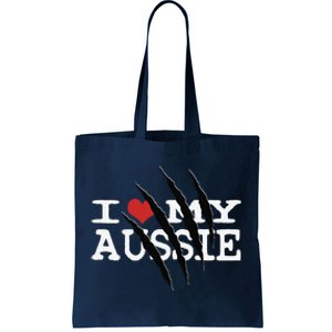 Funny Australian Shepherd I Love My Aussie Funny Aussie Tote Bag