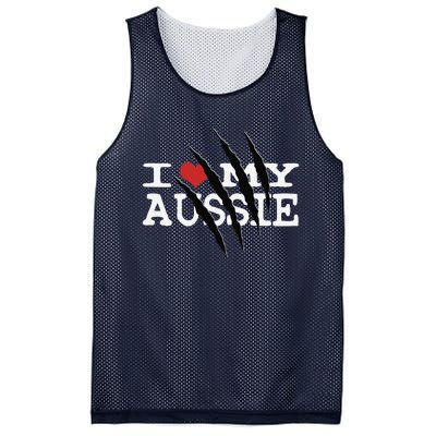 Funny Australian Shepherd I Love My Aussie Funny Aussie Mesh Reversible Basketball Jersey Tank