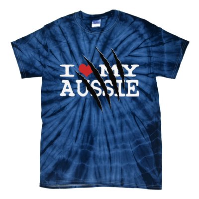 Funny Australian Shepherd I Love My Aussie Funny Aussie Tie-Dye T-Shirt