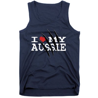 Funny Australian Shepherd I Love My Aussie Funny Aussie Tank Top