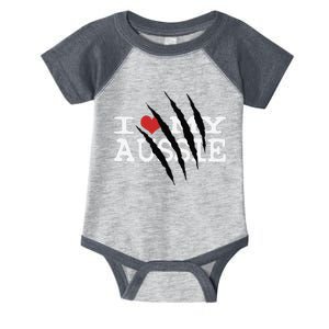 Funny Australian Shepherd I Love My Aussie Funny Aussie Infant Baby Jersey Bodysuit