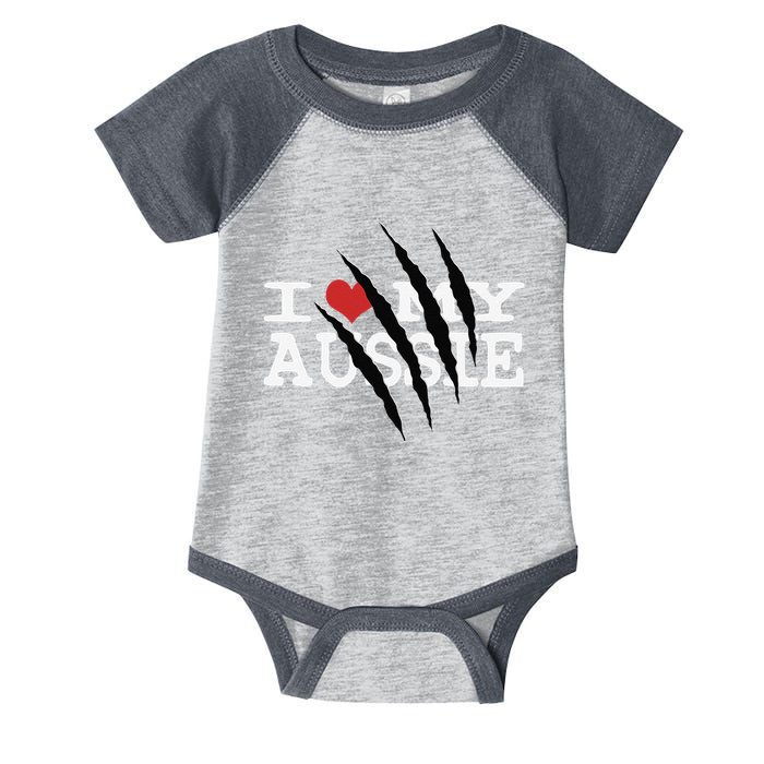 Funny Australian Shepherd I Love My Aussie Funny Aussie Infant Baby Jersey Bodysuit